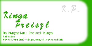 kinga preiszl business card